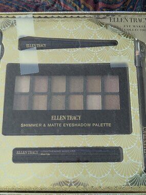 Ellen Tracy Shimmer & Matte Eyeshadow Palette, Eyeliner, and Mascara
